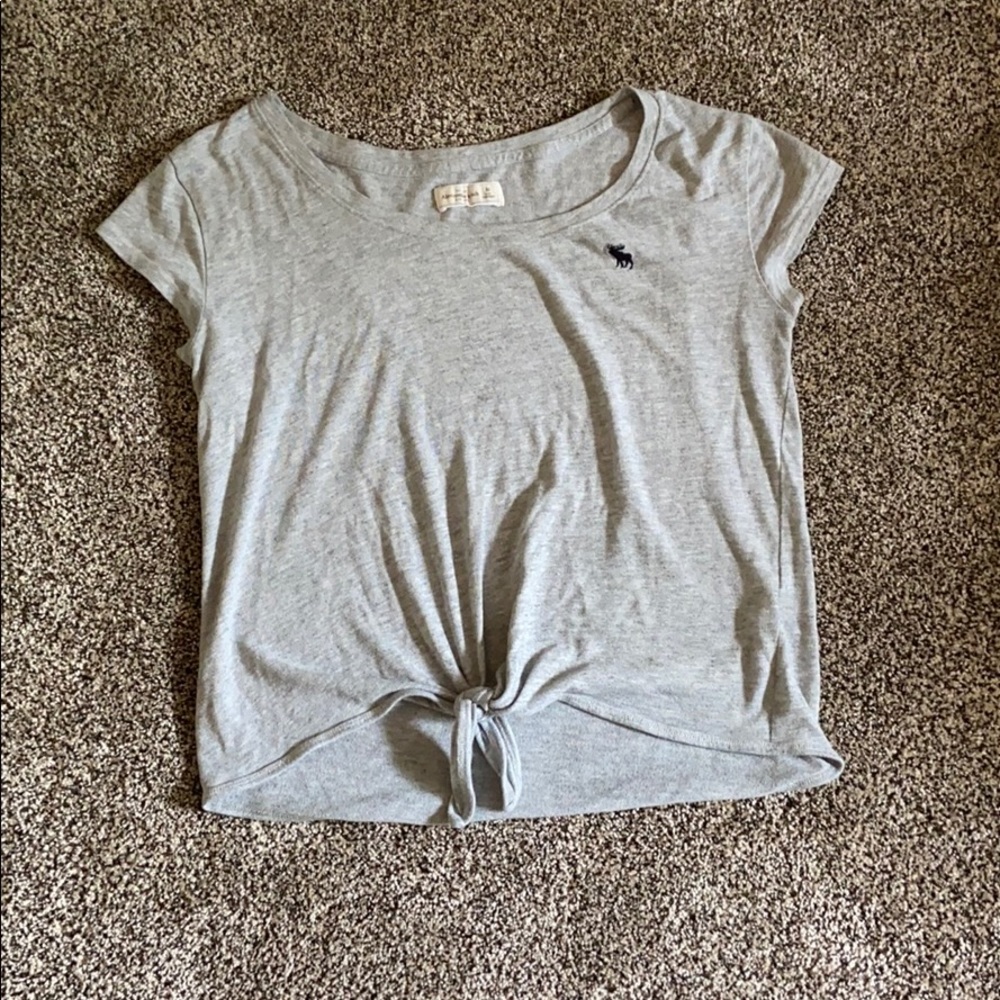 Abercrombie Front Tie Grey Shirt
